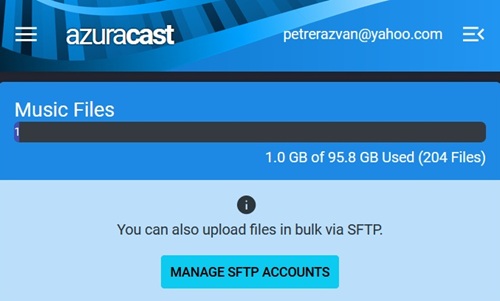 azuracast sftp