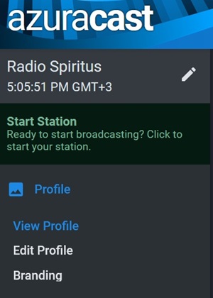 azuracast start broadcasting