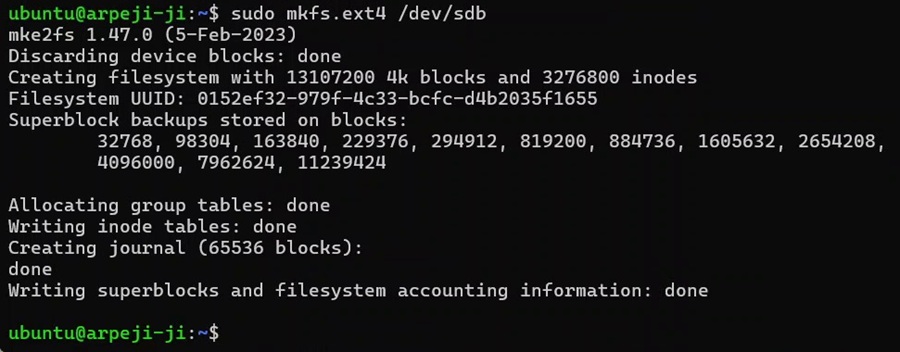 new device formatting